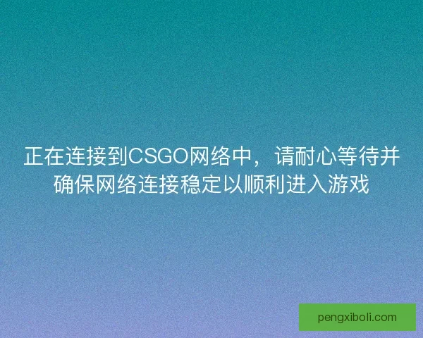 正在连接到CSGO网络中，请耐心等待并确保网络连接稳定以顺利进入游戏