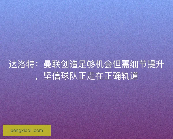 达洛特:曼联创造足够机会但需细节提升,坚信球队正走在正确轨道 达洛特:曼联创造足够机会但需细节提升,坚信球队正走在正确轨道